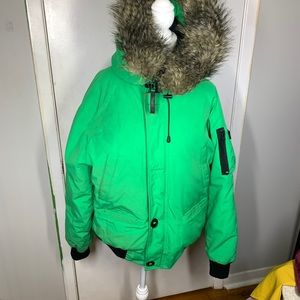 Aritzia neon green winter jacket/bomber.